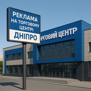 Правила розміщення і погодження вивіски на торговому центрі у Дніпрі, дизайн-код 1250
