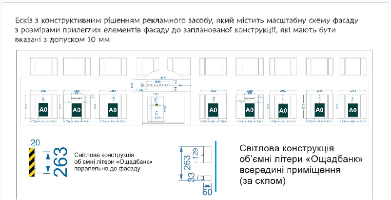 Приклад заповнення бланку погодження рекламної вивіски у Дніпрі подизайн-коду 1250